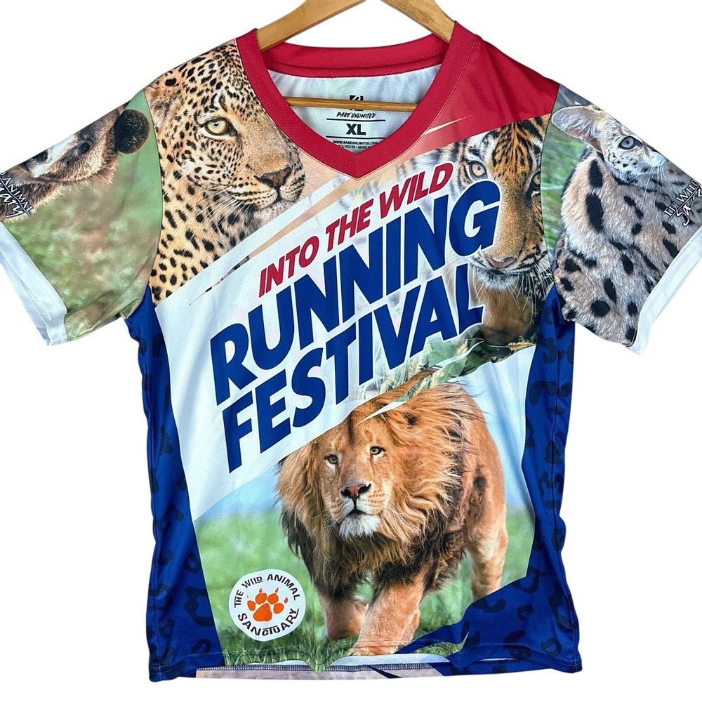 Wild Animal‎ Sanctuary Running Festival Allover Print XL Athletic T-Shirt